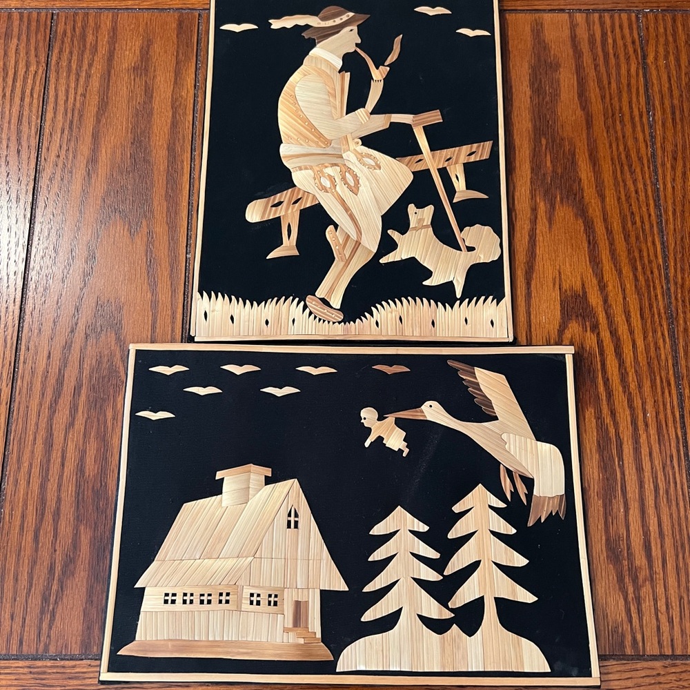 Wooden Art Panels with Black Background
